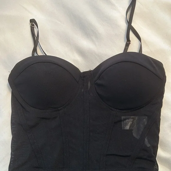 New with tags black thing bodysuit with adjustable straps - Picture 2 of 4